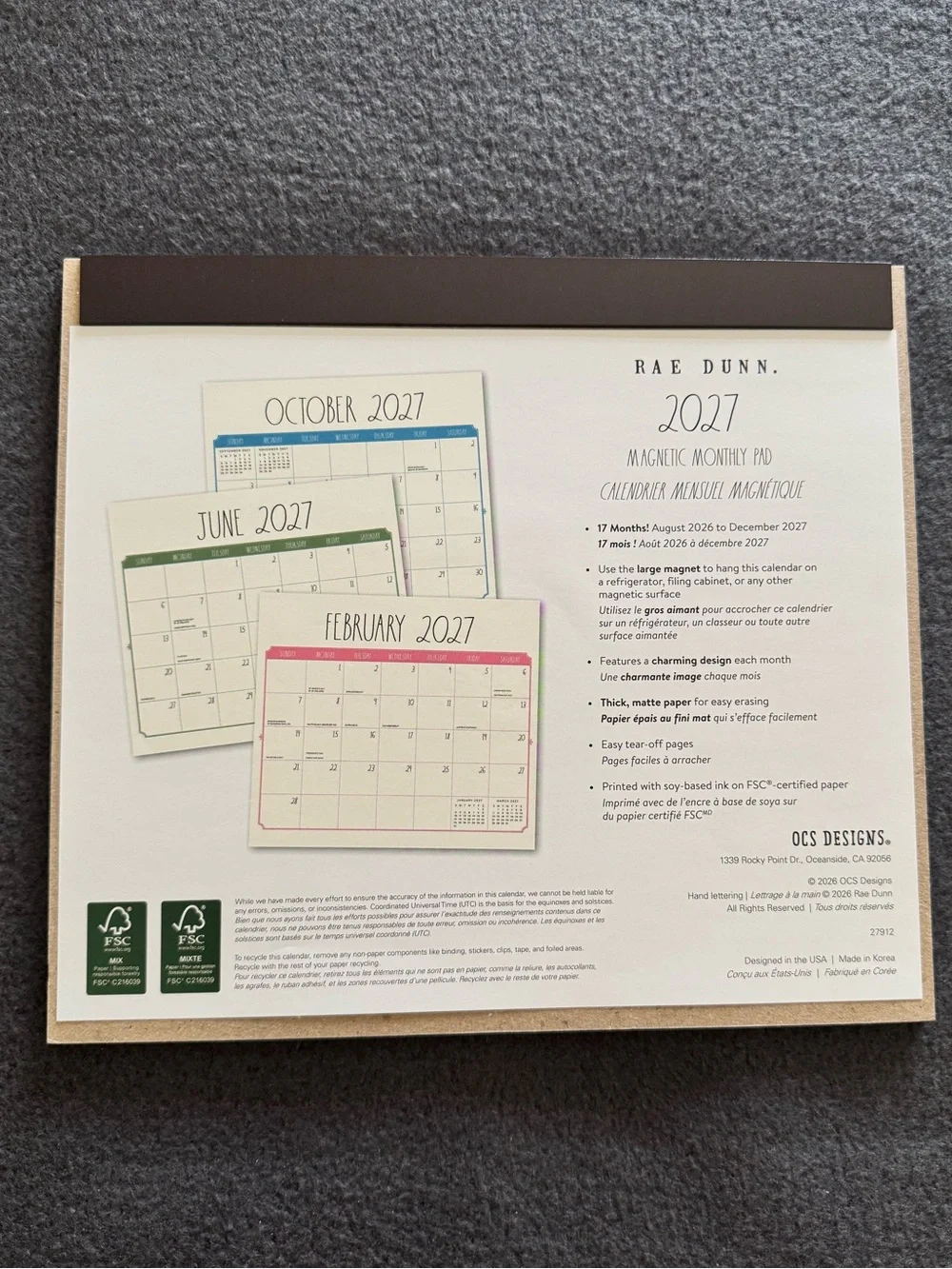 Rae Dunn Magnetic Monthly Planner